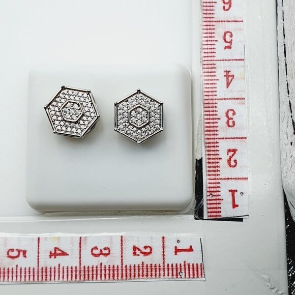 "925 Sterling Silver Plated CZ Earrings, EVBRS445 - Picture 9 of 9